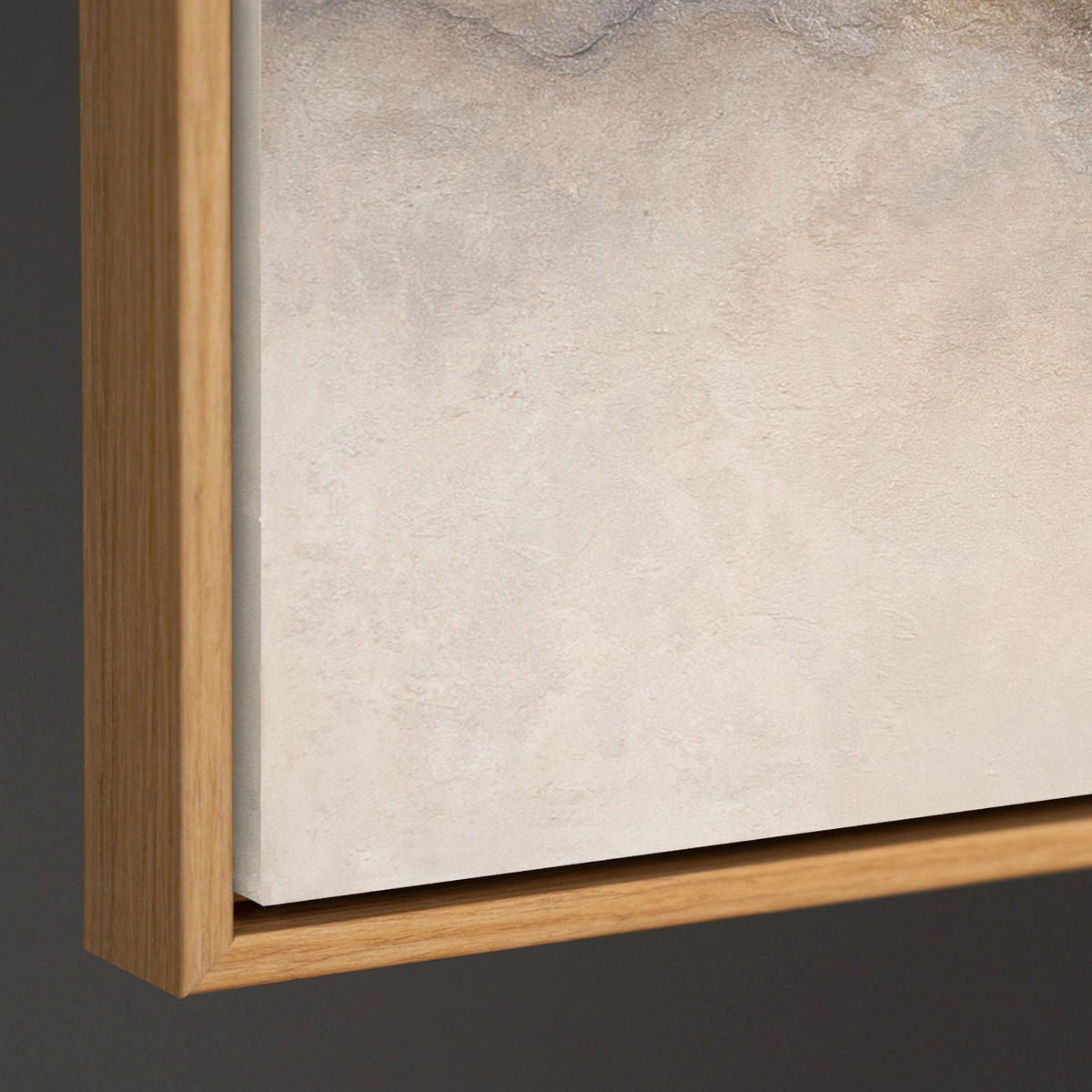 GEMÄLDE Nebliger Morgen Schattenfugenrahmen Eichefarben 140x70 cm - Eichefarben, Holz (140/70cm) - YS-art gallery