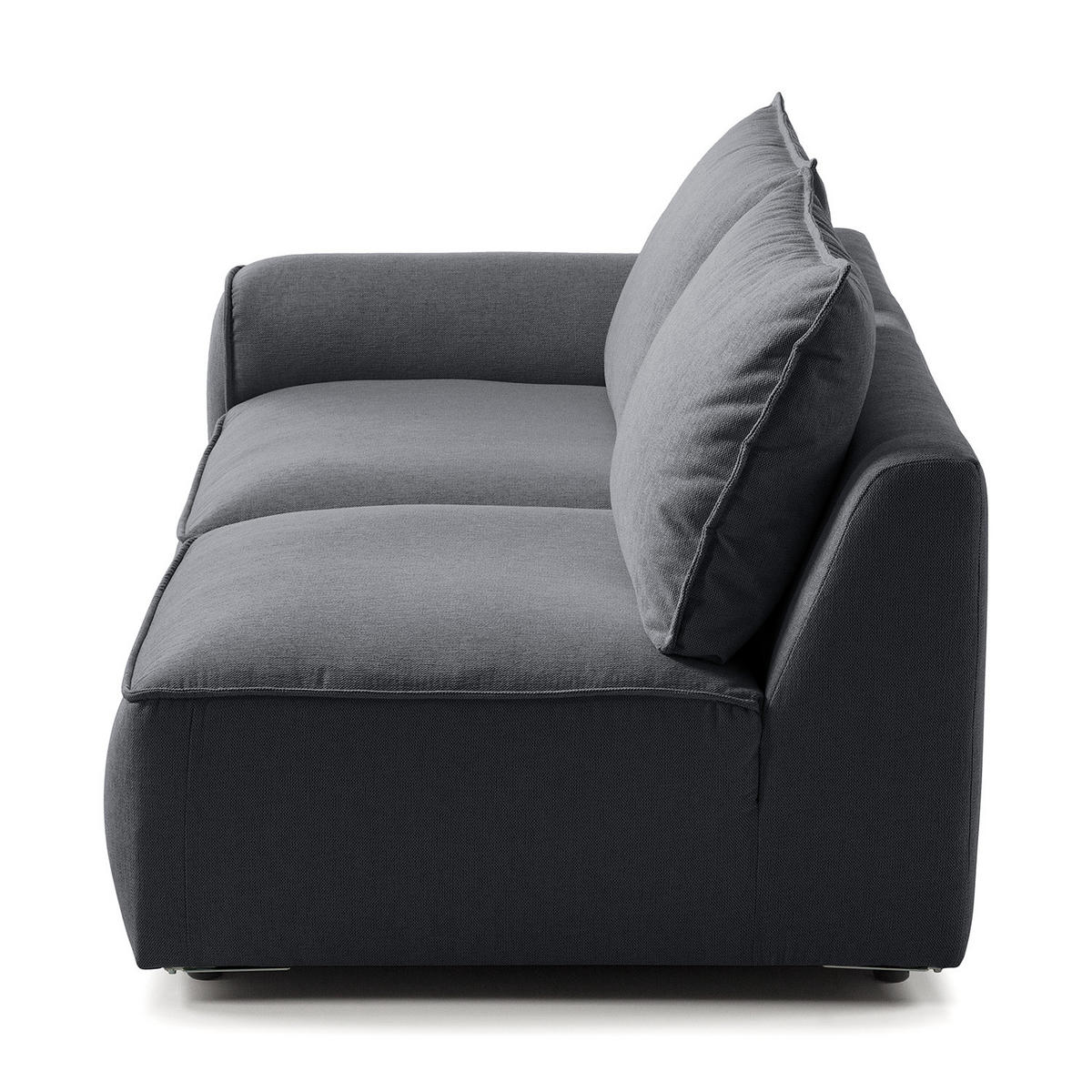 2,5-SITZER SOFA - modular - Schwarz/Grau, Holz/Kunststoff (189/80/99cm) - home24
