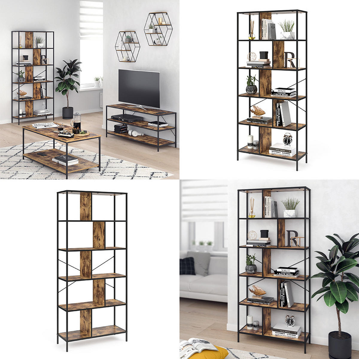 RAUMTEILER Fyrk Antikholz 80 x 180 cm - Alteiche, Holzwerkstoff (80/180/30cm) - Vicco