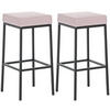 BARHOCKER 2er Set Lederlook pink - Pink/Schwarz, Textil/Metall (37/80/37cm) - CLP