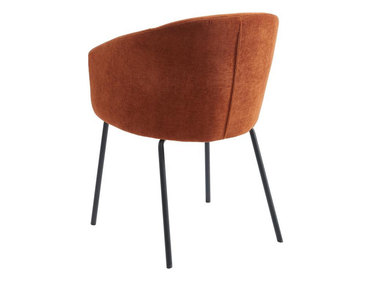 STUHL 6er-Set mit Armlehnen - Stoff & Metall - Terracotta - MORONI - Braun, Textil (58.5/79/56.5cm) - Pascal Morabito