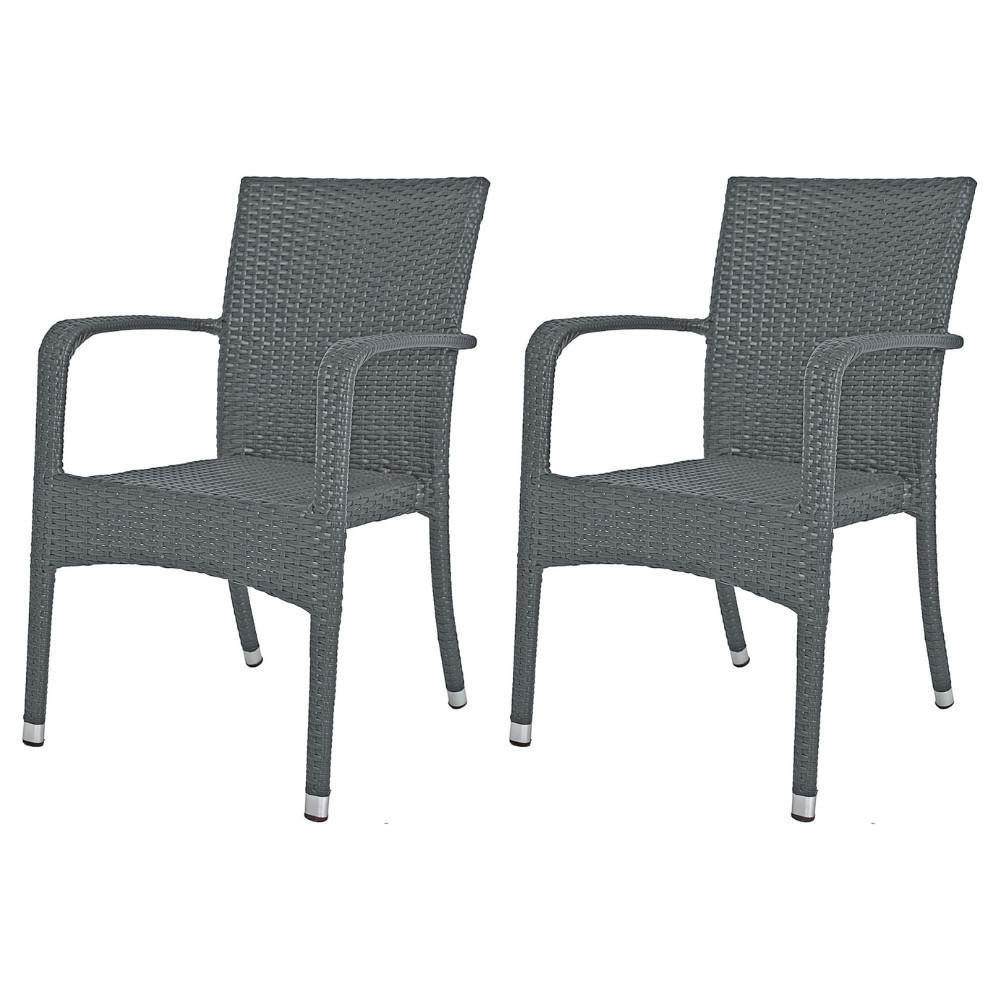 GARTENSTUHL 2er Set Bruno Stapelstuhl - Grau, Kunststoff (56/87/55cm) - DELUKE