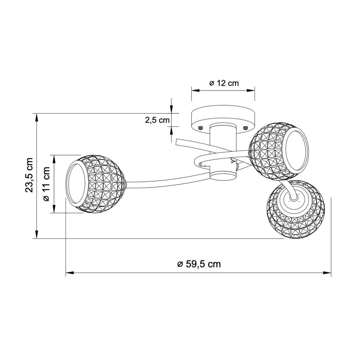 DECKENLEUCHTE Salvati, Silber/Chrom, 23.5cm - Chromfarben, Glas (23/60/23.5cm) - KOSILUM
