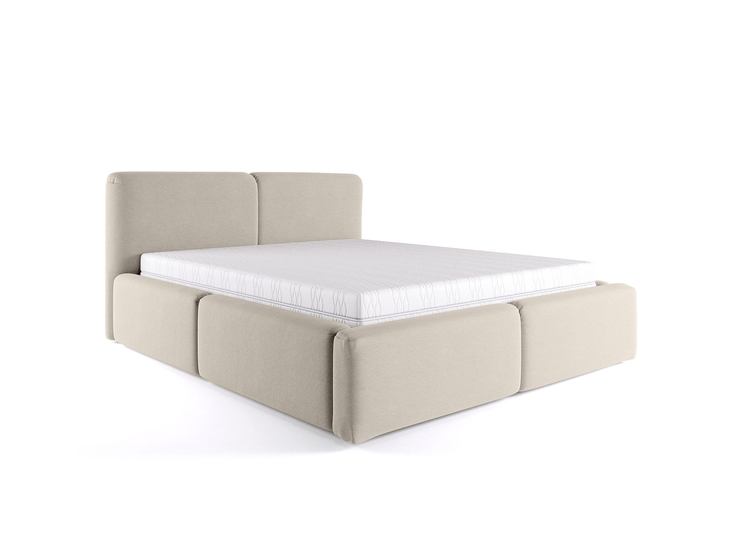 POLSTERBETT Rosmus Bettkasten 180x200 beige - Beige, Holz/Textil (180/200cm) - Fedve