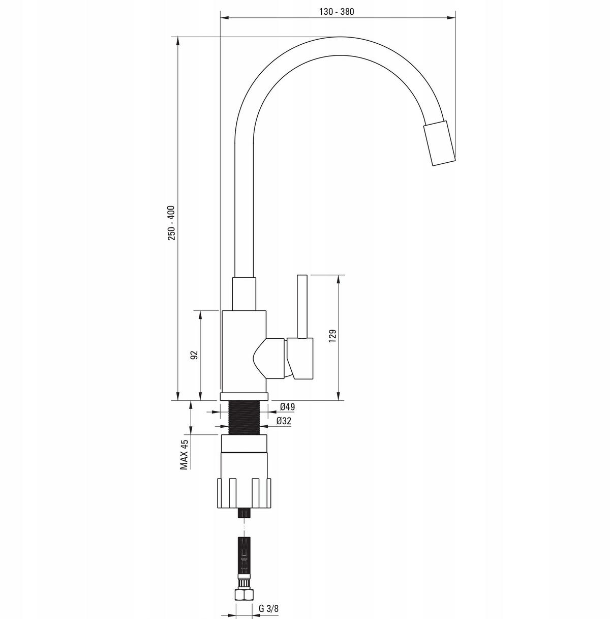 SPÜLUNTERSCHRANK 80cm mit Spüle + Armatur + Siphon Eichenfarbe - Eichefarben, Holzwerkstoff (80/82/50cm) - Stamar