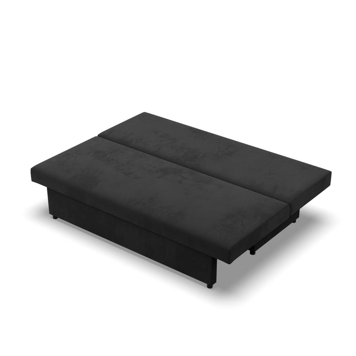 SOFA 3-SITZER MIT SCHLAFFUNKTION NOLA BONELL Schwarz - Schwarz, Textil (91/92/191cm) - Mebligo