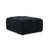 POUF Samt Stoff Blau - Türkis/Schwarz, Holzwerkstoff/Kunststoff (75/41/90cm) - Makamii