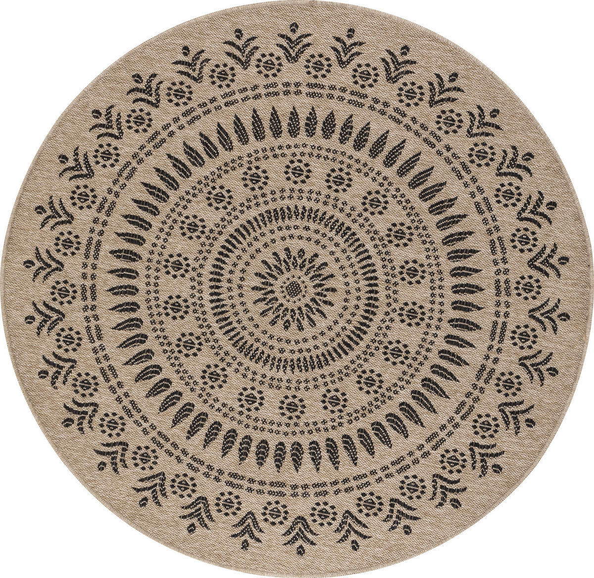 OUTDOORTEPPICH Rund Jute-Optik Ø 160 cm Beige - Beige, Kunststoff/Textil (160/160cm) - LIVABLISS