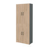 AKTENSCHRANK - viertürig, 6 Fächer - Anthrazit/Hickory - Eichefarben, Holzwerkstoff (80/212.5/34.4cm) - Röhr