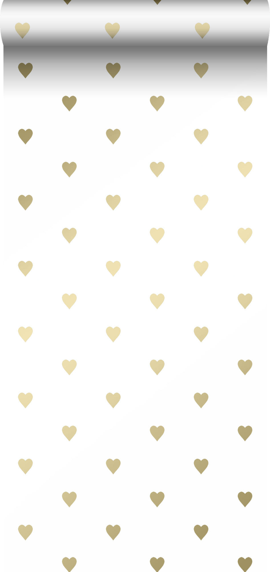 TAPETE Herzchen 53 cm x 10.05 m - Weiß, Papier (53/0.1cm) - Origin Wallcoverings