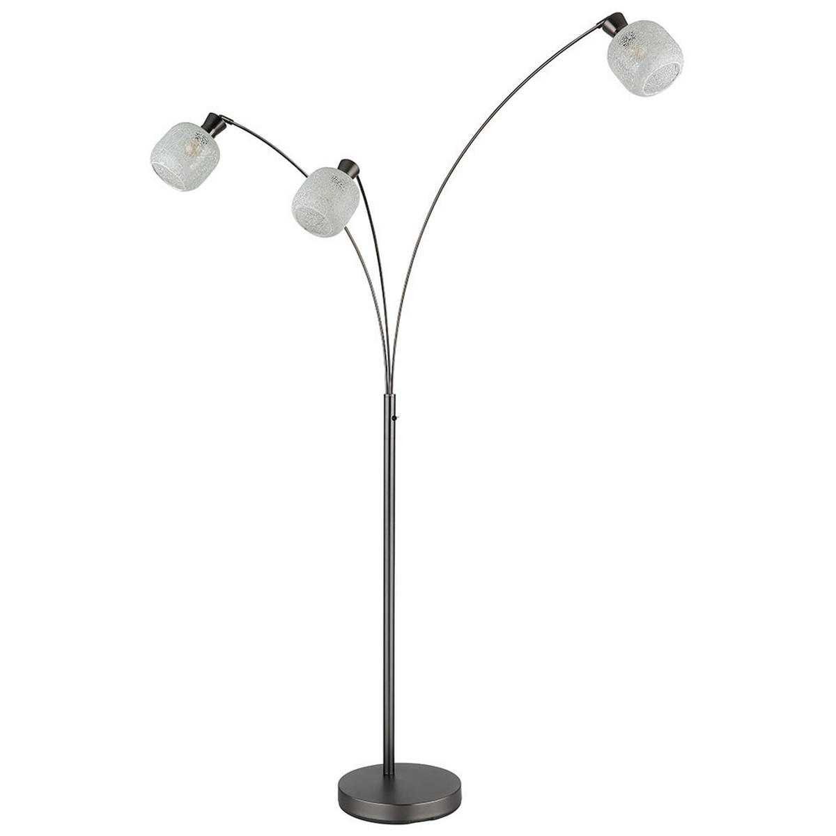 LED STEHLEUCHTE Metall, schwarz-chrom matt, Glas, Schalter - Orange, Glas (84.5/100/200.5cm) - Globo Lighting