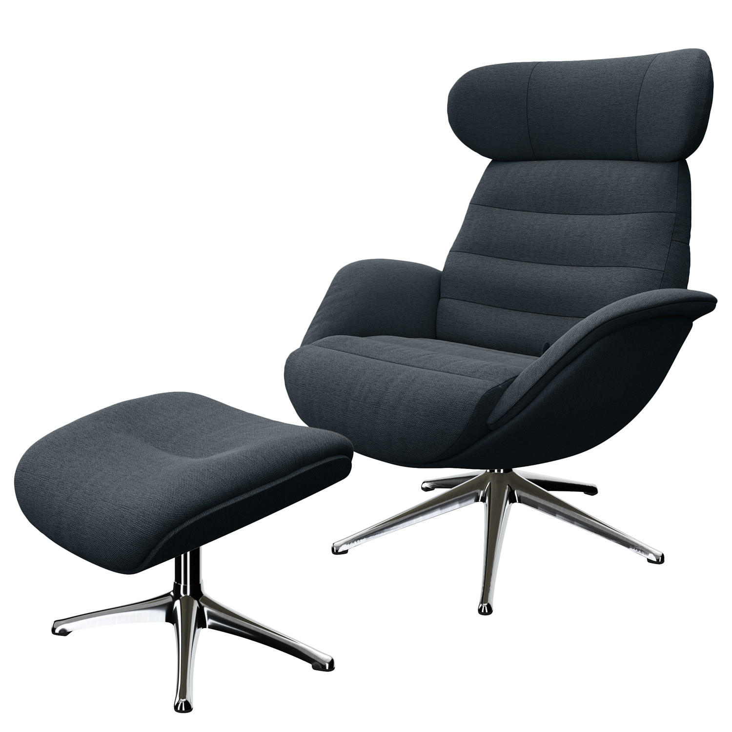 RELAXSESSEL - Grau, Textil/Metall (90/107/90cm) - home24