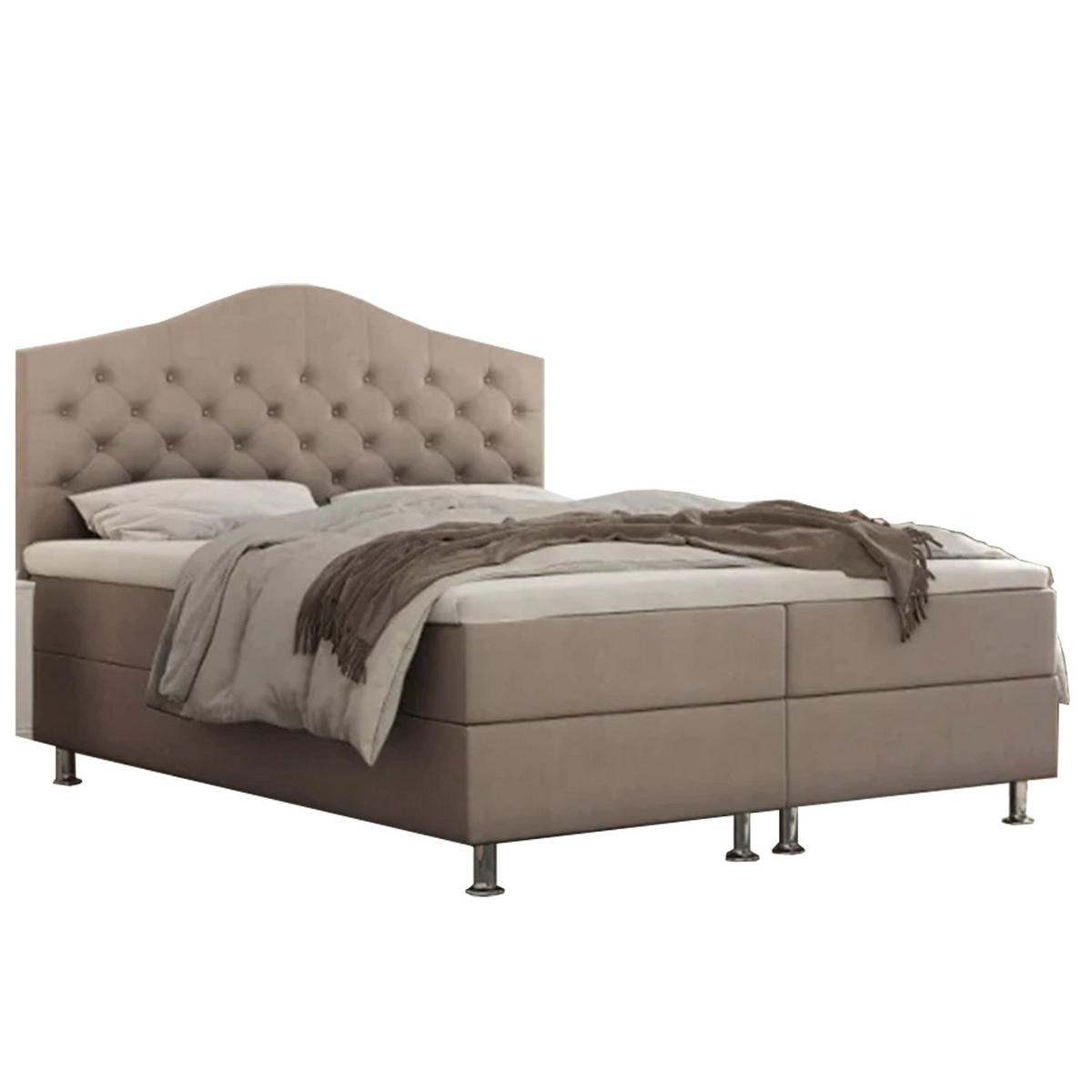 BOXBETT Glamour Bonellfederkern inkl. 7-Zonen Topper T-30 - BOXBETT mit Bettkasten - Creme, Holz/Holzwerkstoff (90/200cm) - Best For Home