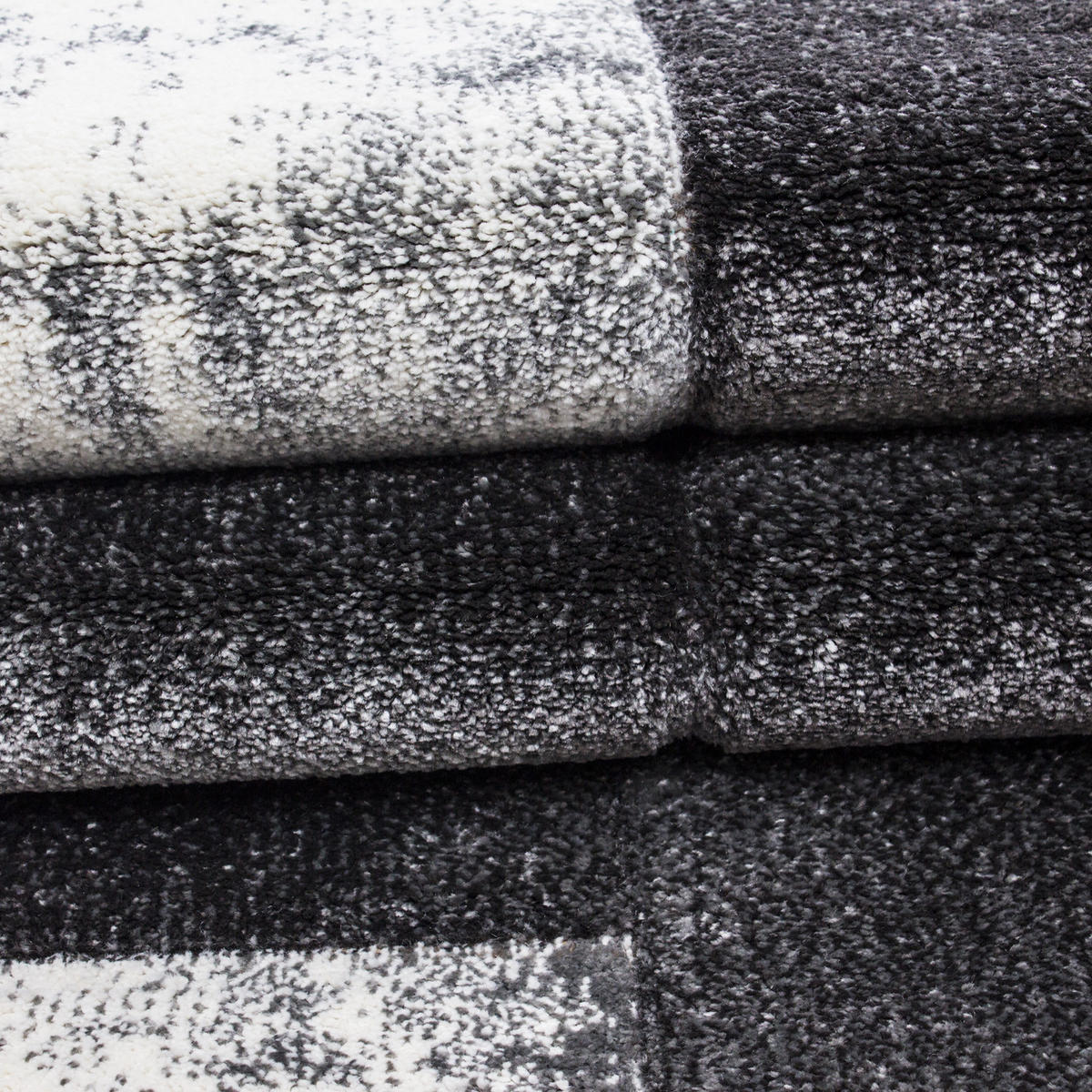 TEPPICH Kurzflor Karo Look Polypropylen Wohnzimmer Grau Läufer 80x150 - Grau, Textil (80/150cm) - KADIMA DESIGN