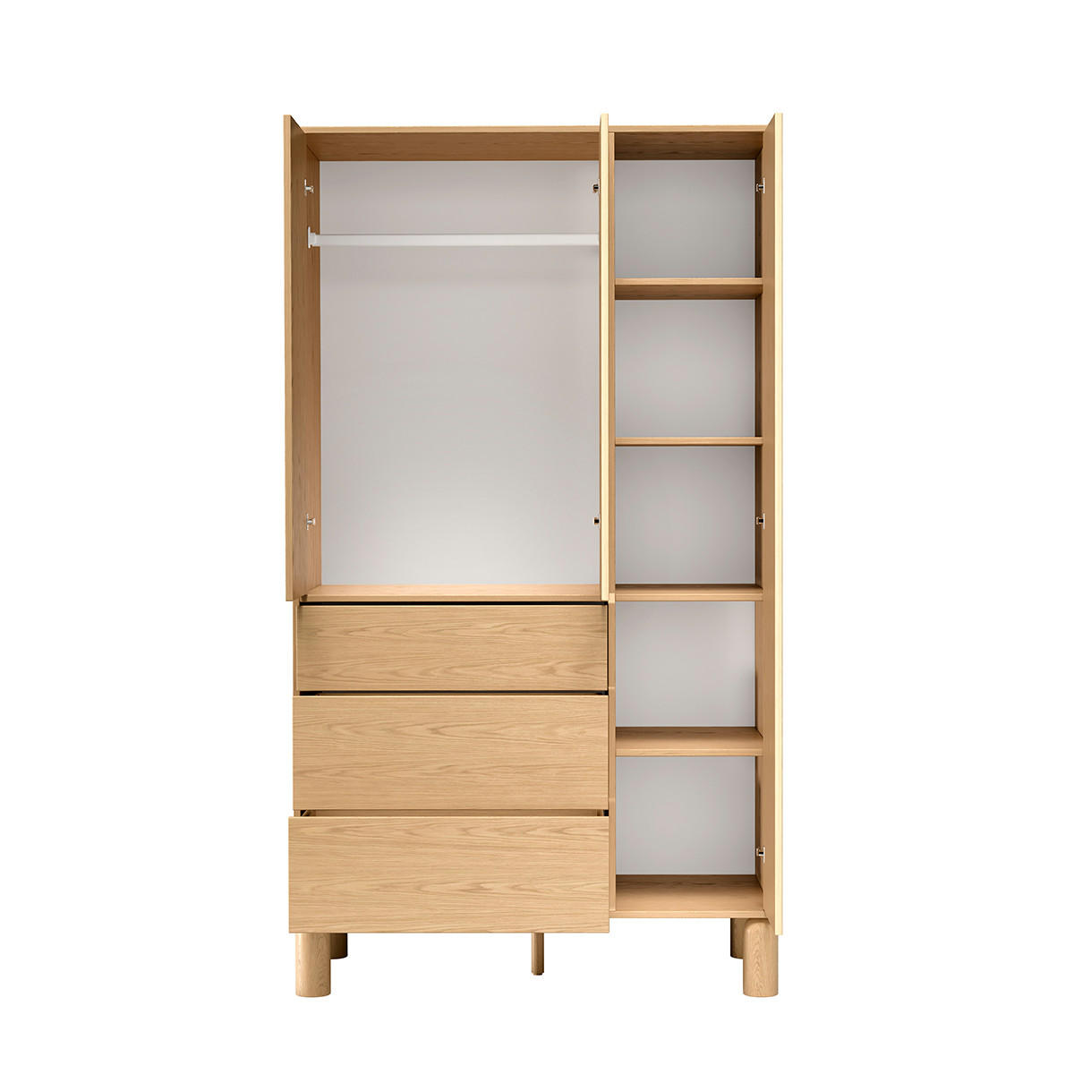 KLEIDERSCHRANK Sanden SN-9 Eichefarben - Eichefarben, Holzwerkstoff (110/197/55cm)