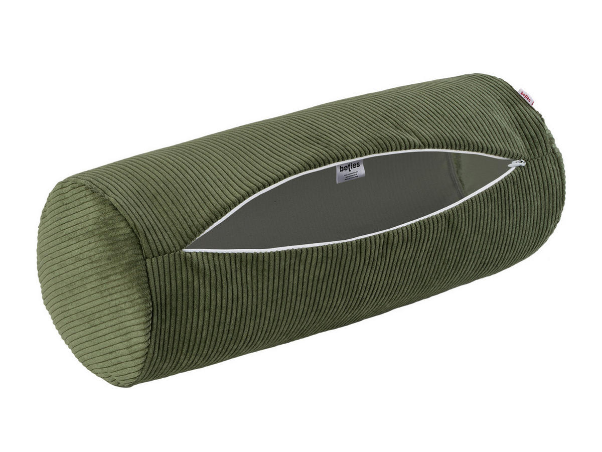 XL-NACKENROLLENHÜLLE HYggelig No.1 bamboo-grün Cord-Samt 70/25 cm - Grün, Textil (25/70cm) - beties Heimtextil