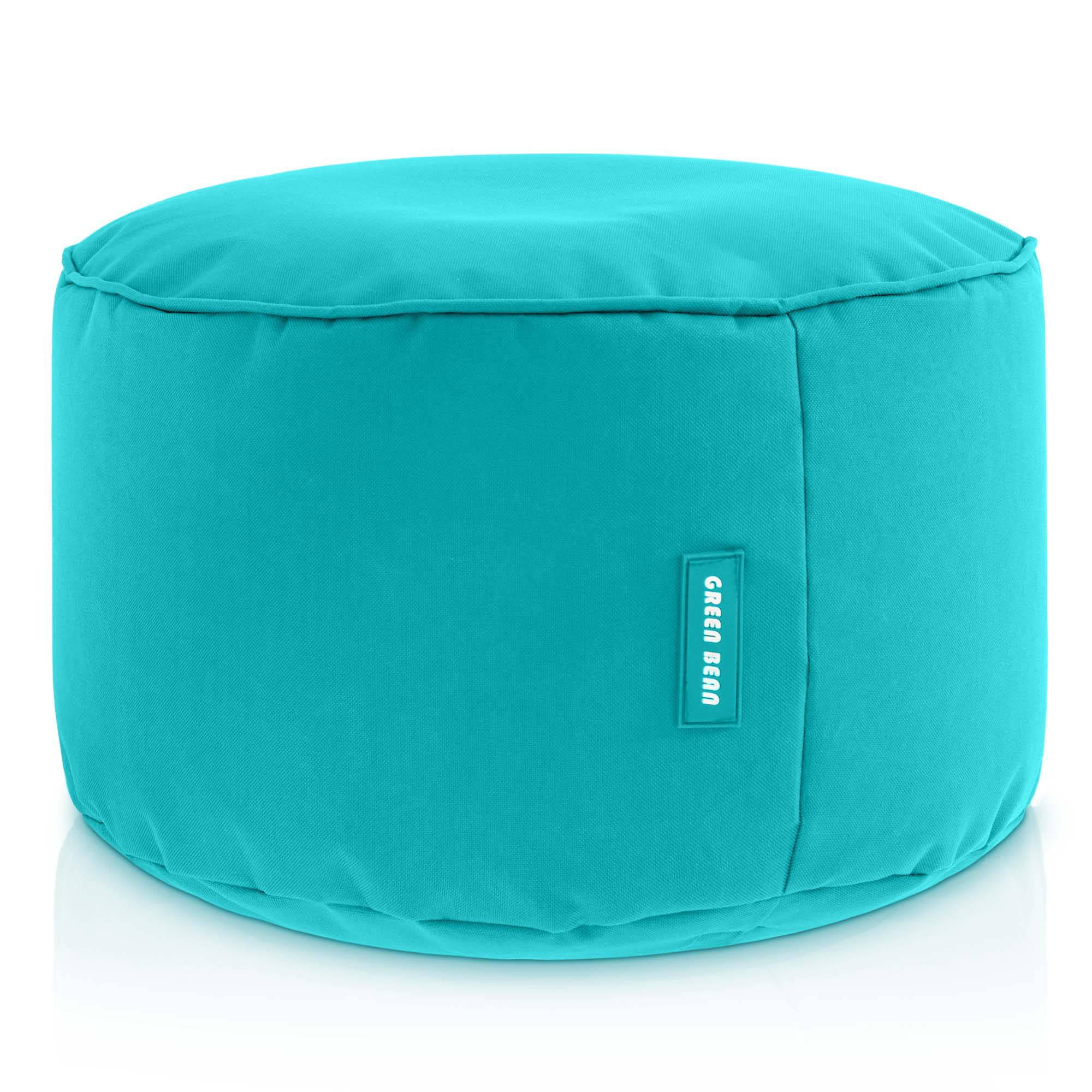 SITZSACK-HOCKER Pouf "Stay" 45x25cm - Türkis, Textil (45/25/45cm) - Green Bean