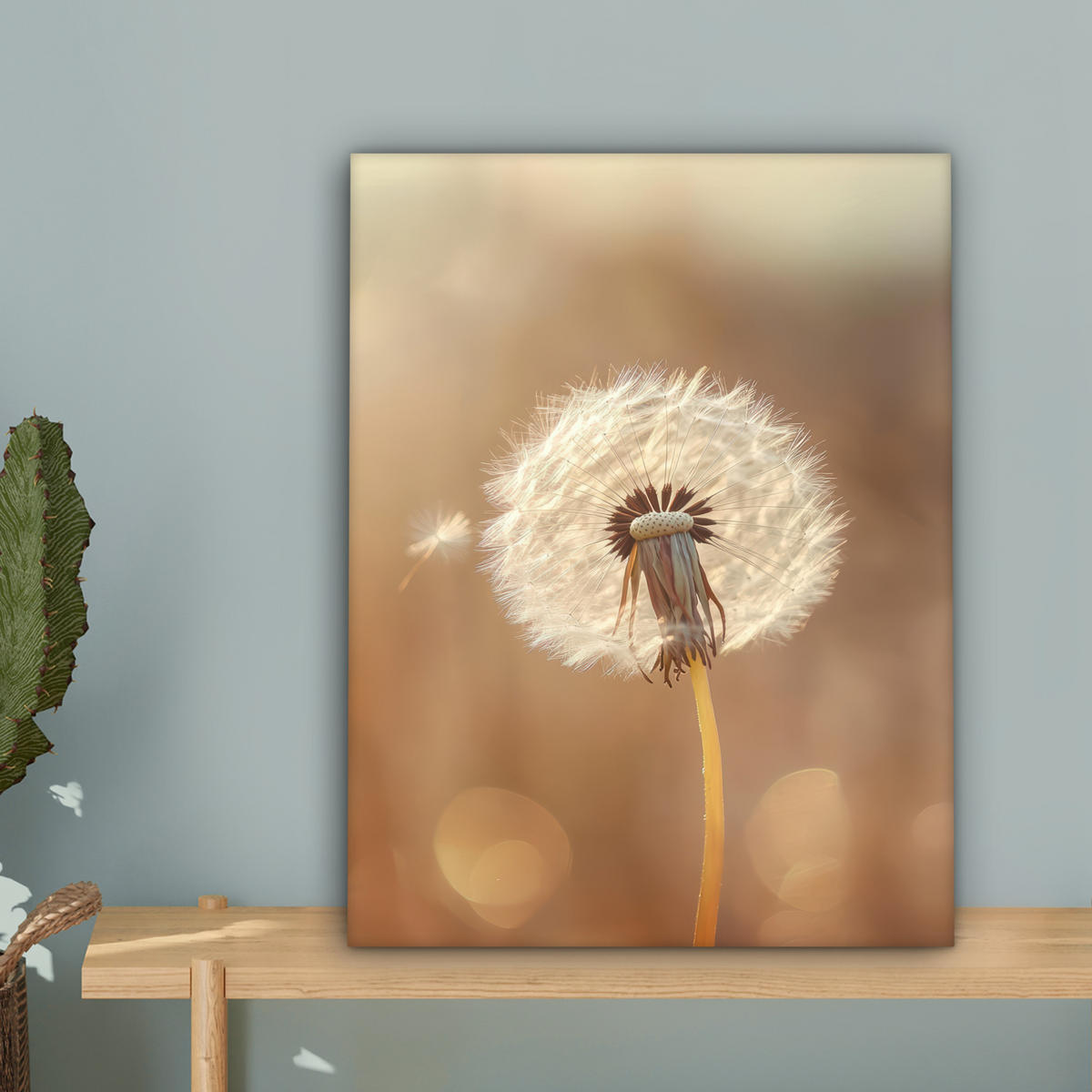 LEINWANDBILD Löwenzahn - Beige - Natur - Blume Room Decor 30x40 cm - Hellbraun, Textil (30/40cm) - MuchoWow