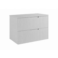 BADEZIMMERSCHRANK hängend 80 mit Schubladen, Korpus in Weiß + Platte in Weiß, mit Griffen, 80 x 46 x 58,6 cm - Weiß, Holzwerkstoff (80/58.6/46cm) - 3XE LIVING