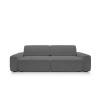 SOFA 4-Sitzer freistehend, Bettzeugcontainer, Polsterung aus PUR-Schaum, Stoff Raven, Schlaffunktion: 120x200 cm, Größe: 257x82x105 cm, Grau - Grau, Holz/Textil (257/82/105cm) - DomoHome