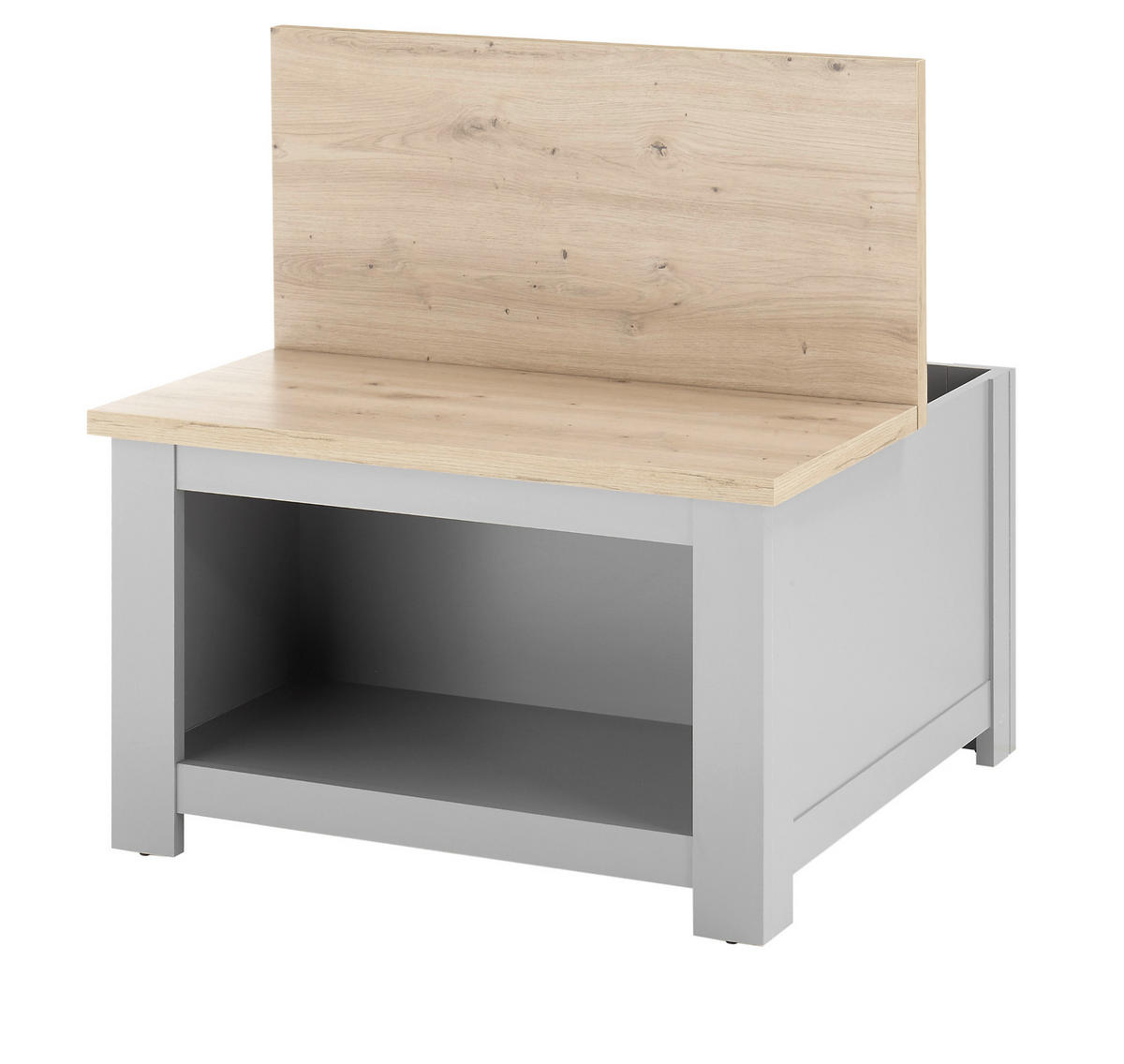 COUCHTISCH grau, Artisan Eiche Landhaus, Beistelltisch quadratisch mit Ablage - Hellgrau/Eiche Artisan, Holzwerkstoff/Metall (83/83/50cm) - Furn.Design