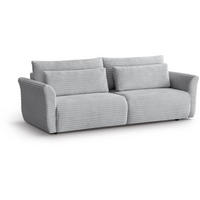 SCHLAFSOFA Samir 3-Sitzer hellgrau - Hellgrau/Schwarz, Kunststoff/Textil (240/92/108cm) - Beautysofa