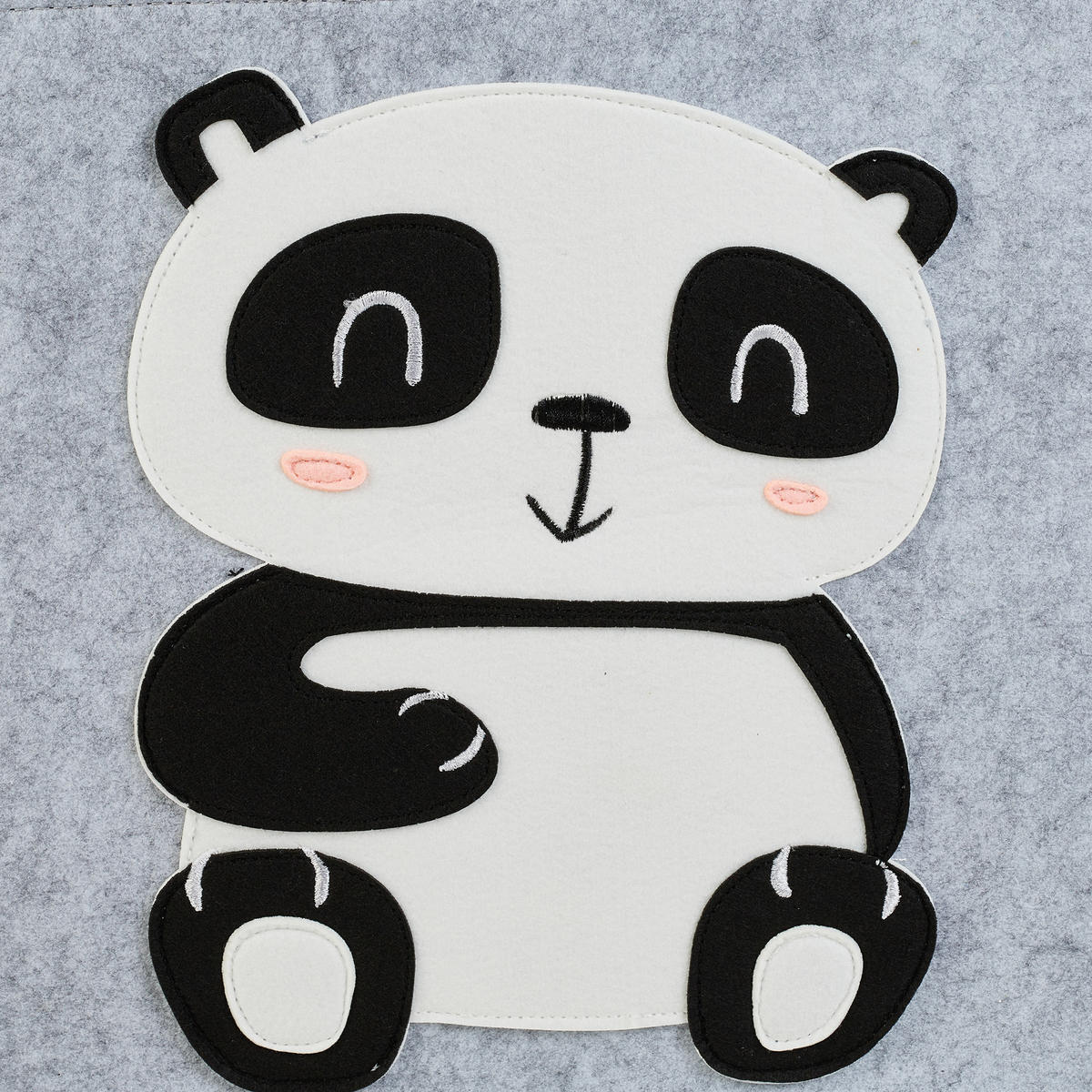 KOŠ Šedá plsť Panda skládací - různobarevná, textil (34/32cm) - Relaxdays