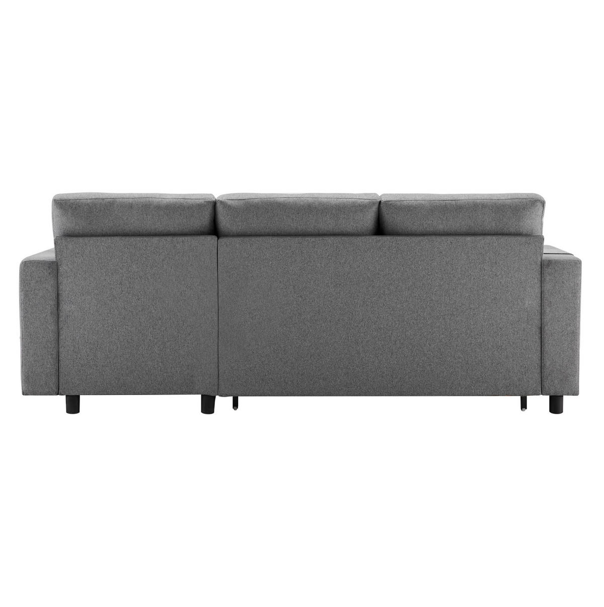 ECKSOFA L-Form mit Stauraum und Chaiselongue Dunkelgrau 219,5/142,5/83 cm - Dunkelgrau, Textil (219.5/142.5cm) - OKWISH