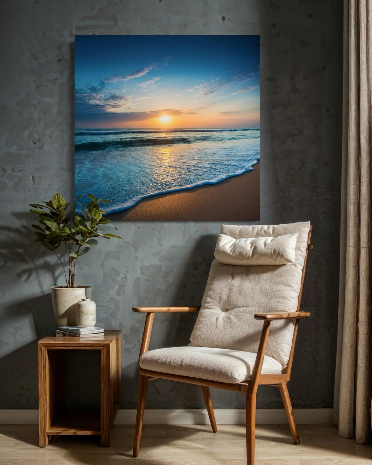 WANDBILD wasser natur meer - Blau, Textil (50/50cm) - Feeby