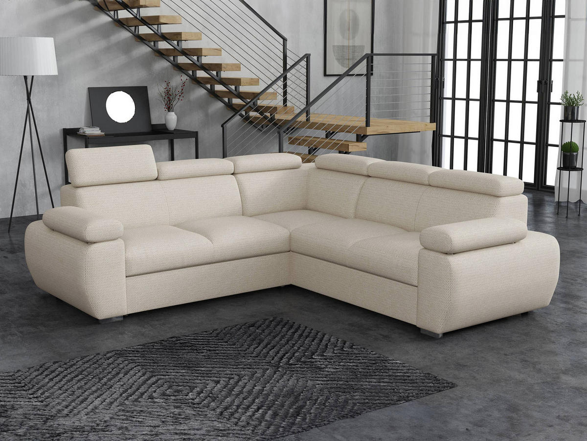 ECKSOFA Boston Maxi - Chromfarben/Creme, Holz/Textil (260/260cm) - MIRJAN24
