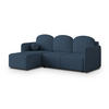 ECKSOFA SUVINO Blau Geflochtener Stoff mit Schlaffunktion - Blau, Holz (230/143cm) - MASSENO