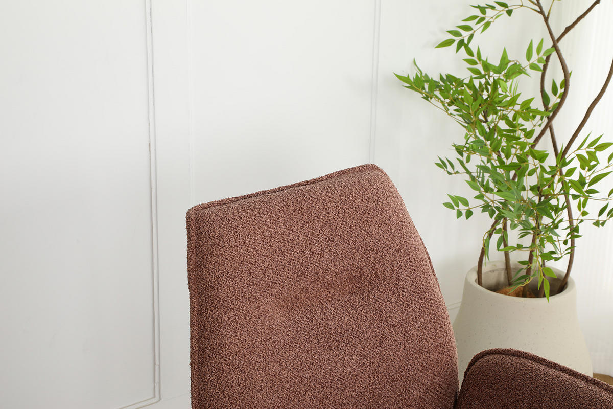 BÜRODREHSTUHL - Bouclé / Eisen - Rostfarben/Schwarz, Textil/Metall (57/81/62cm) - home24