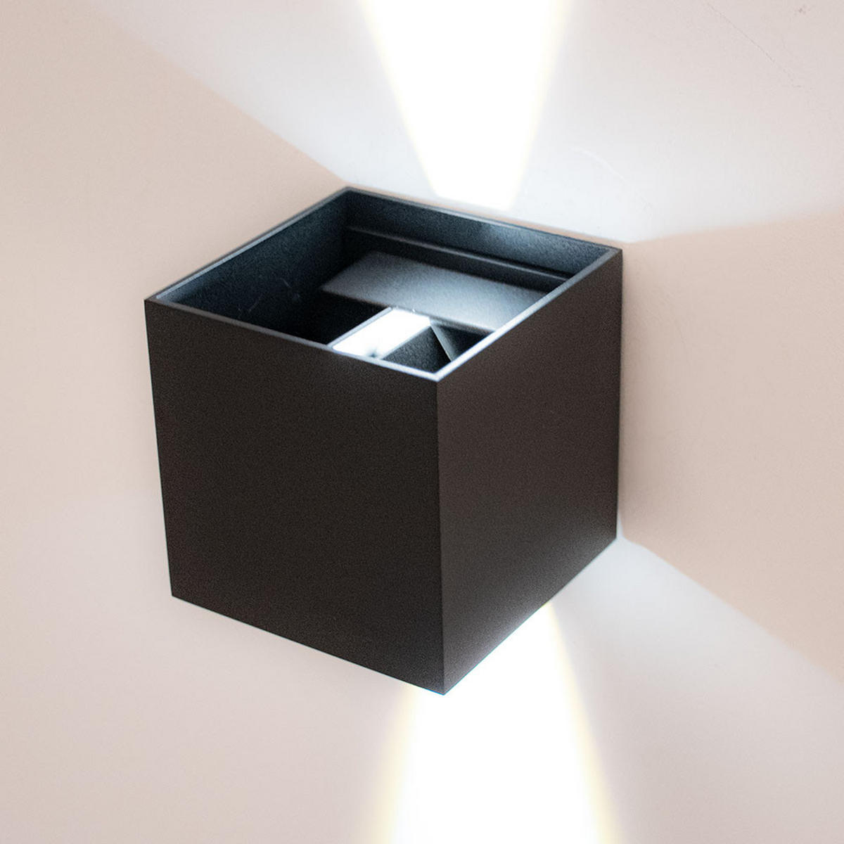 LED WANDLEUCHTE Schwarz verstellbar Lichtkegel - Schwarz, Metall (10/10/10cm)