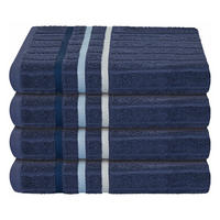 HANDTUCHSET Ohio - 4-teilig - 50 x 100 cm - Dunkelblau - Dunkelblau, Textil (50/100cm) - Uncover by Schiesser