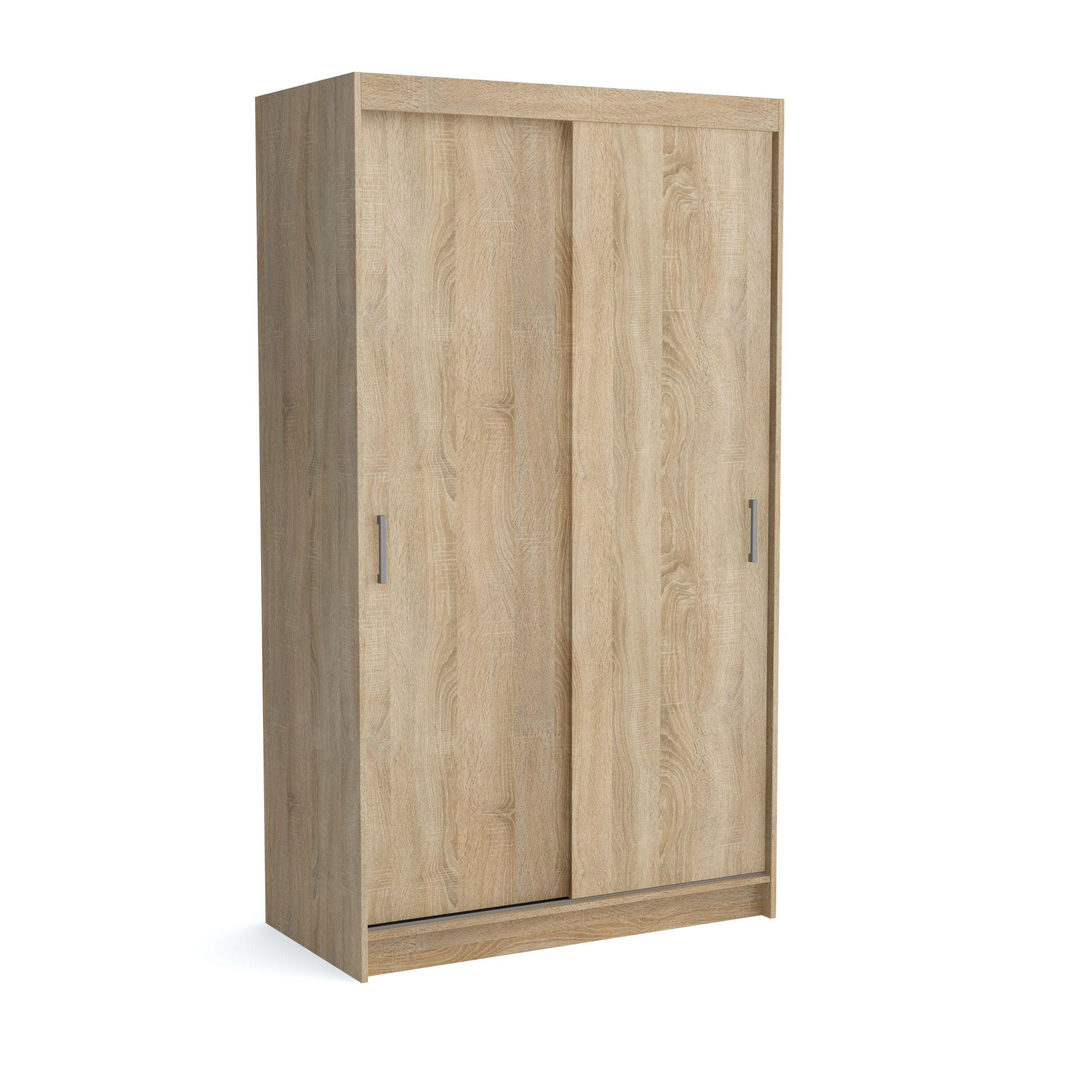 SCHWEBETÜRENSCHRANK NICOLA 120/215/60 cm 2-türig mit Spiegel Sonoma Eiche - Sonoma Eiche, Holzwerkstoff (120/215/60cm) - MASSENO