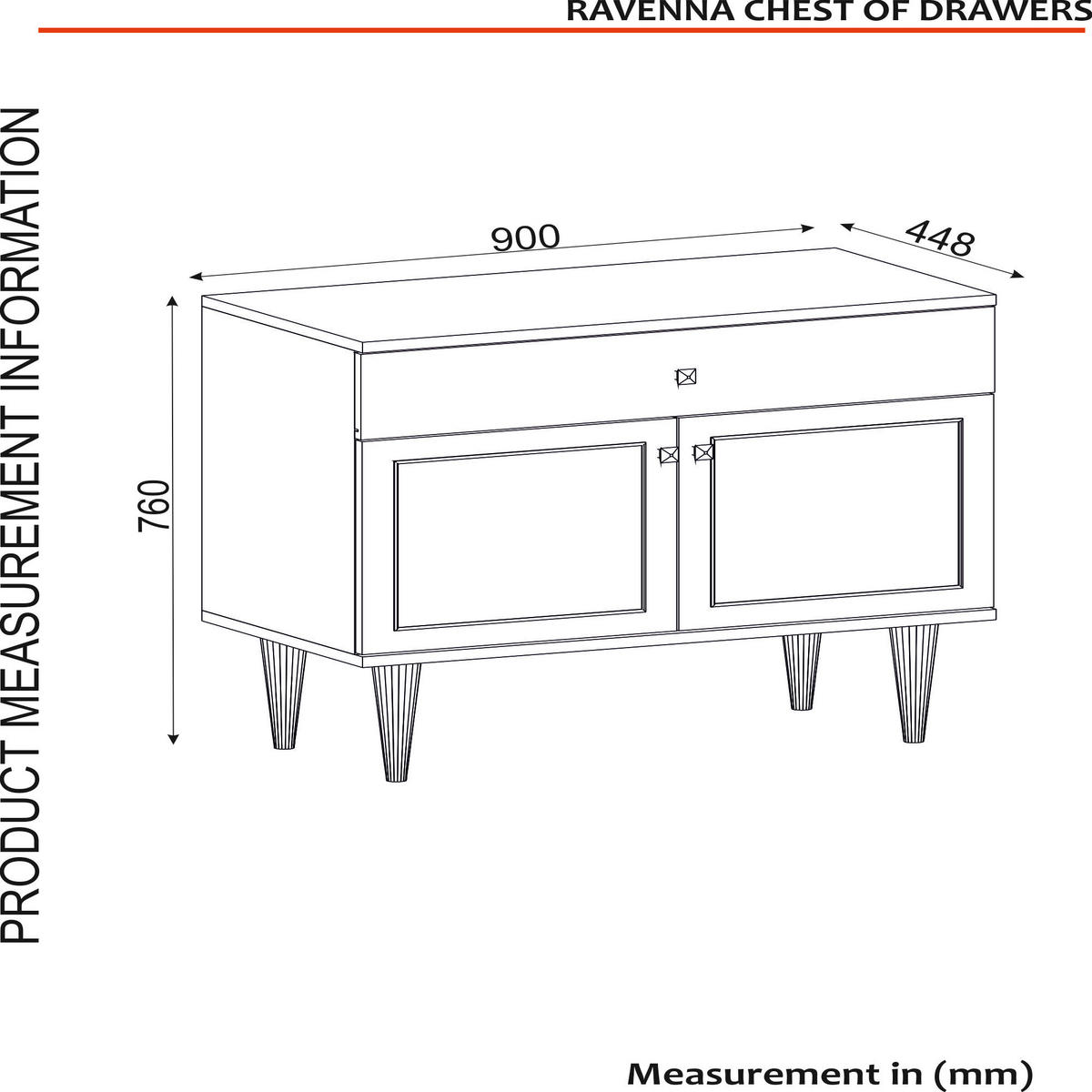 KOMMODE Ravenna Weiß Marmor Optik - Goldfarben/Weiß, Holz/Holzwerkstoff (90/76/44.8cm) - moebel17