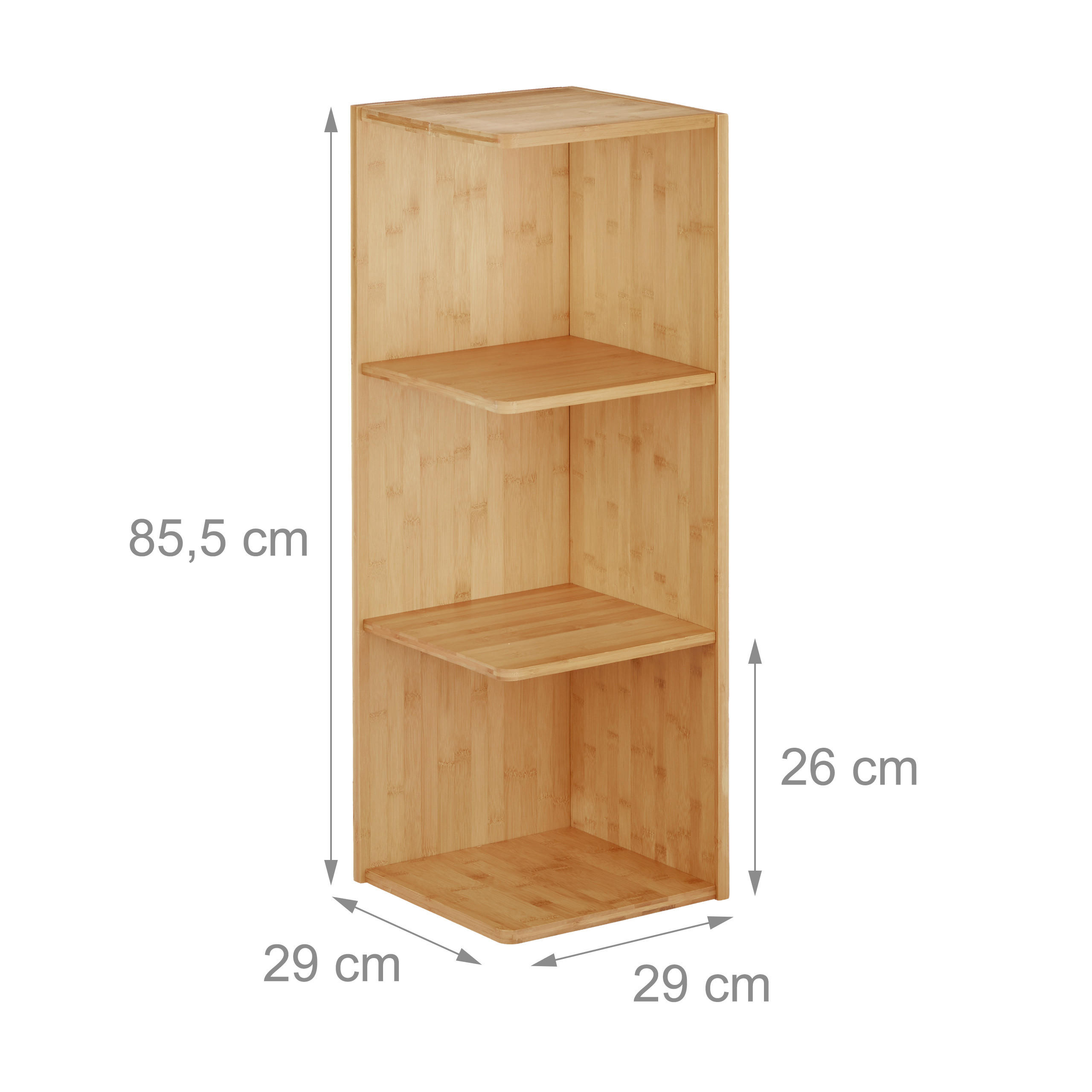 ECKREGAL - Hellbraun, Holz (29/85.5/29cm) - Relaxdays