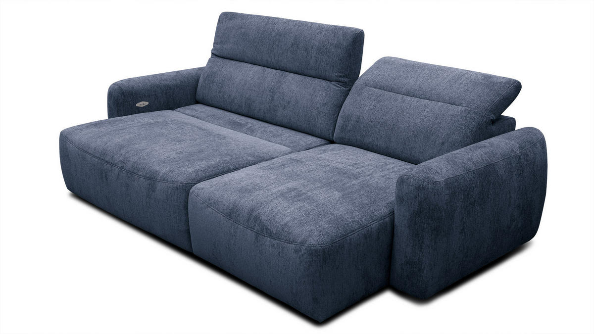 ECKSOFA NERO 4-Sitzer, dunkelblau - Schwarz/Dunkelblau, Holz/Textil (272/81/159cm) - Courtois Laville
