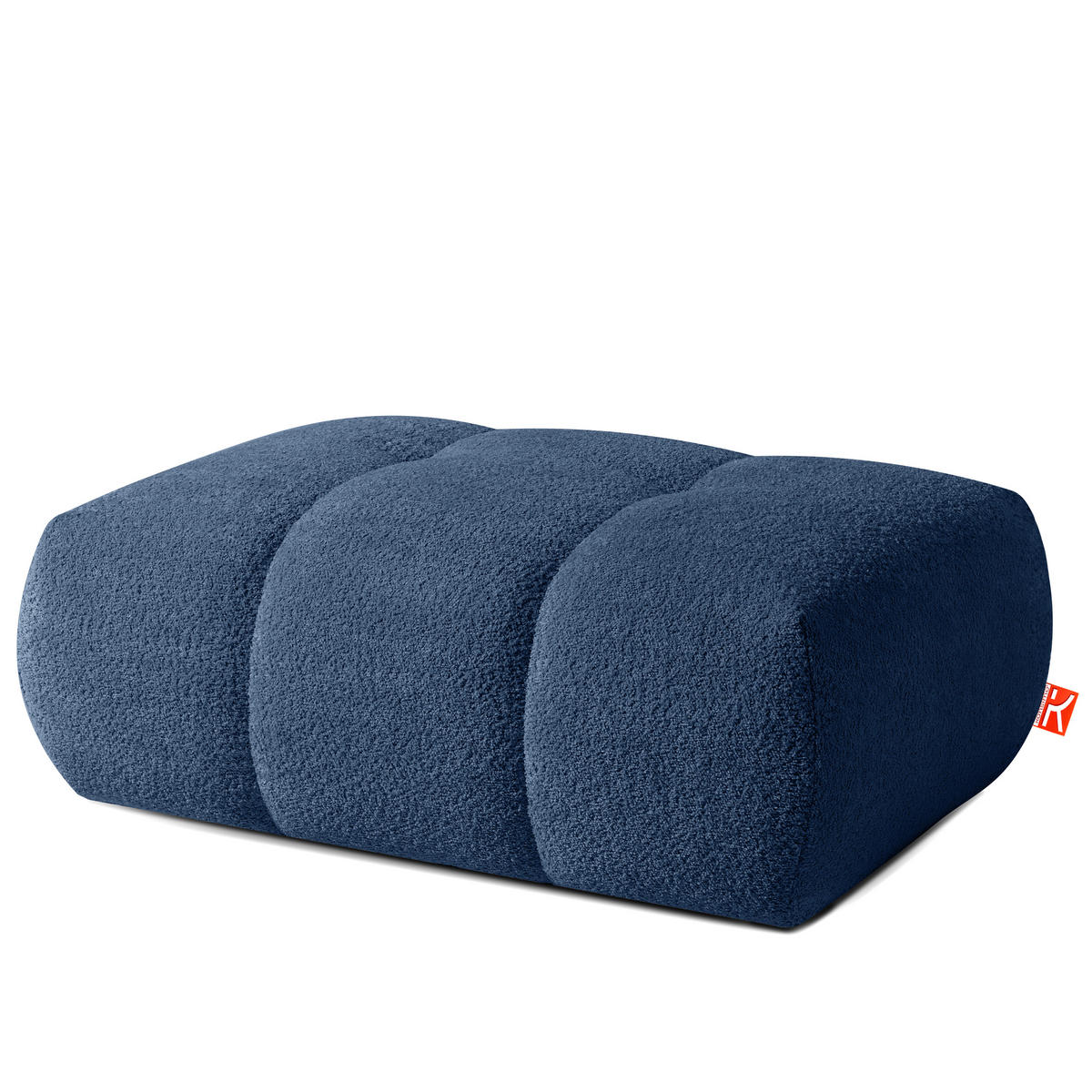 POUF LIRA, Dunkelblau, Bouclé - Dunkelblau, Holz/Holzwerkstoff (96/43/50cm) - KONSIMO®