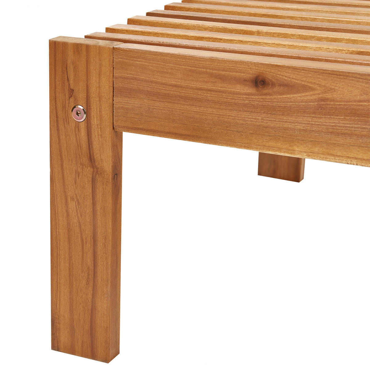 GARTENLIEGE Heller Holzfarbton Bellano - Hellbraun, Holz (65/91/196cm) - Beliani