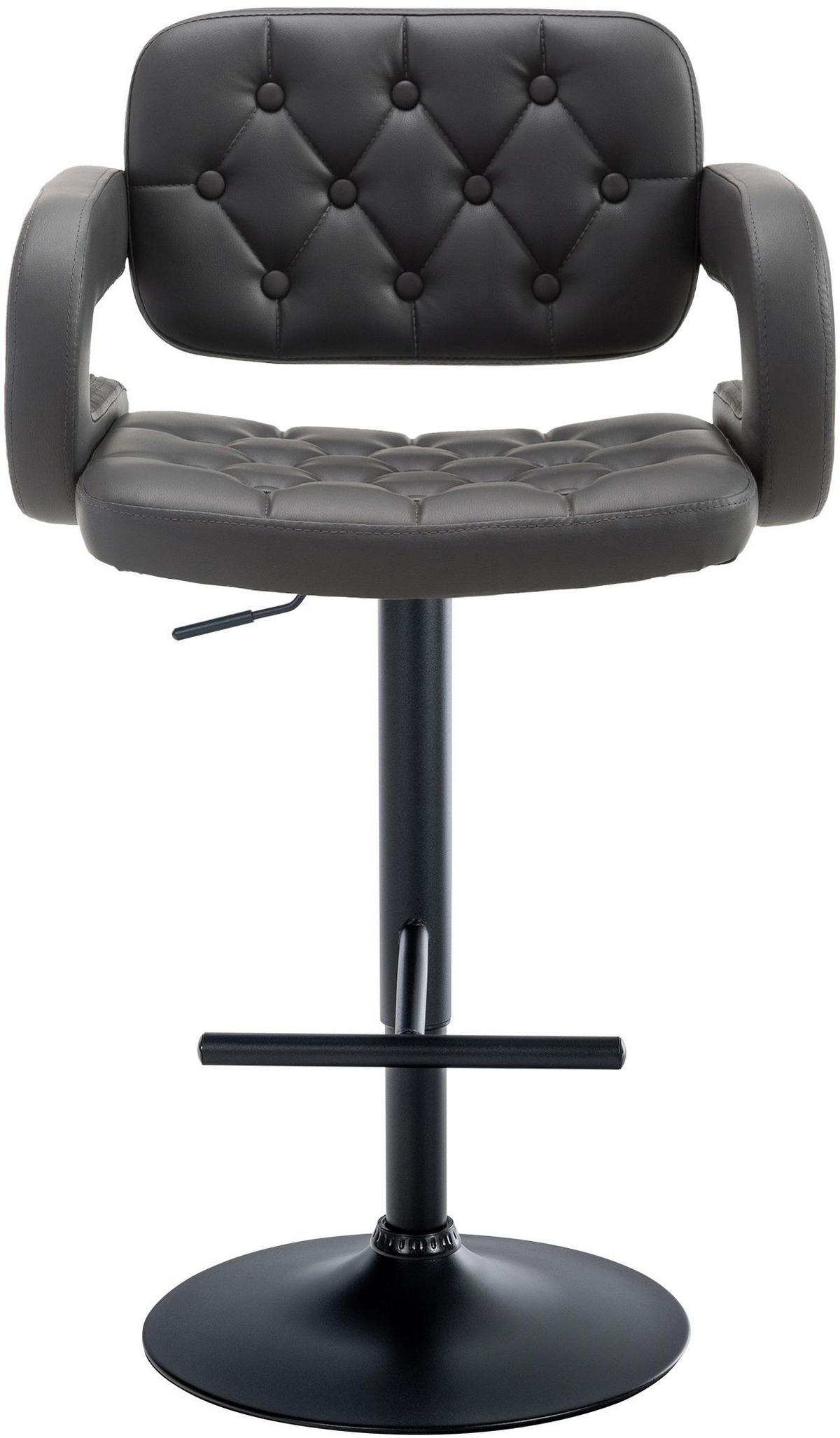 BARHOCKER Lederlook grau - Schwarz/Grau, Textil/Metall (62/103/55cm) - CLP