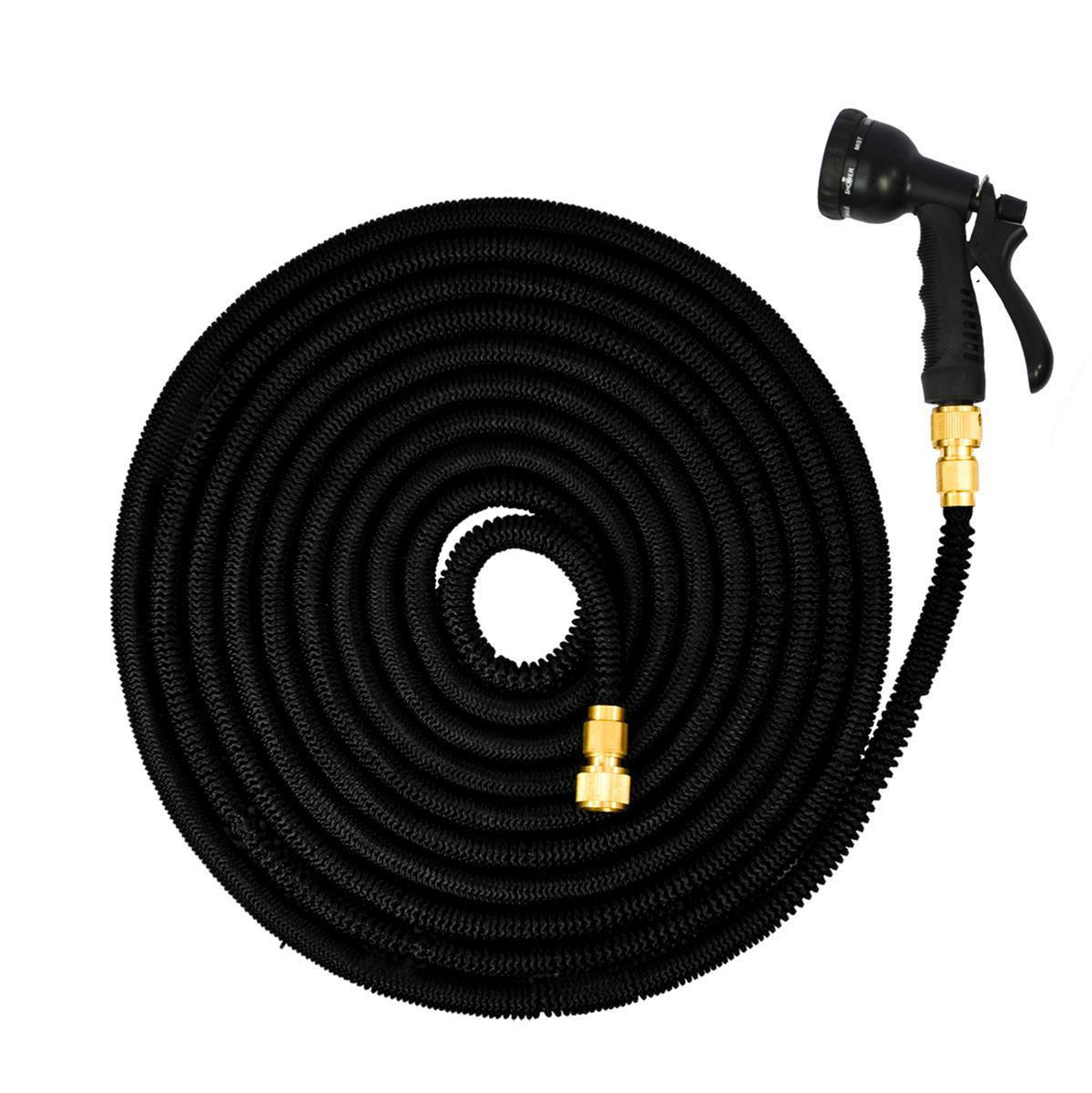 FLEX-GARTENSCHLAUCH 22,5m inkl. 7fach Multifunktions-Sprühkopf - Schwarz, Kunststoff (2250cm) - eyepower
