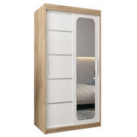 SCHWEBETÜRENSCHRANK 200/100/62 2-türig - Silberfarben/Weiß, Holz/Kunststoff (100/200/62cm) - Abiks Möbel