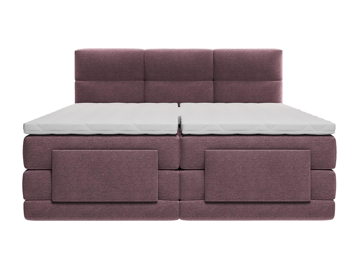 BOXSPRINGBETT - 2 Personen - stoff - bordeaux Lodi - Bordeaux, Textil (90/200cm) - Vente-Unique