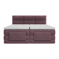 BOXSPRINGBETT - 2 Personen - stoff - bordeaux Lodi - Bordeaux, Textil (90/200cm) - Vente-Unique