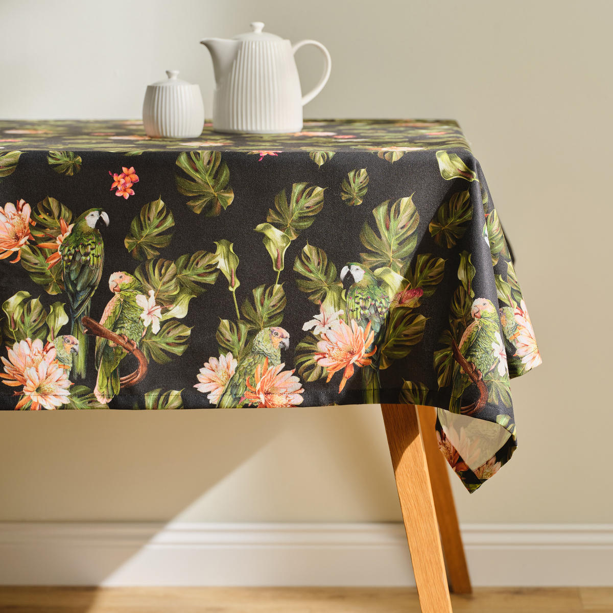 TISCHDECKE Piroso, 150x220 cm, Tischtuch Rechteckig für Dekorative Tisch, Esszimmer, Restaurant, Schutz, Abwaschbar - Dunkelgrün, Textil (220/150/1cm) - home&you