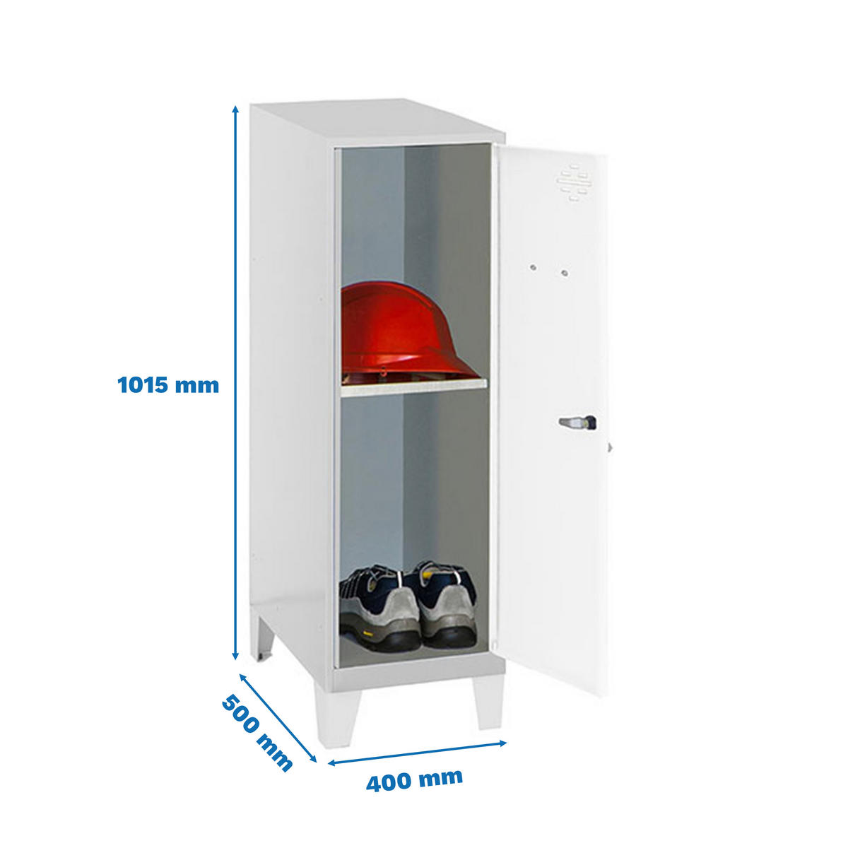 SCHLIESSFACHSCHRANK Amego HxBxT 101,5x40x50 cm 1x Fachboden Mit Standfüße Weiß-Grau - Weiß, Metall (40/101.5/50cm) - PROREGAL