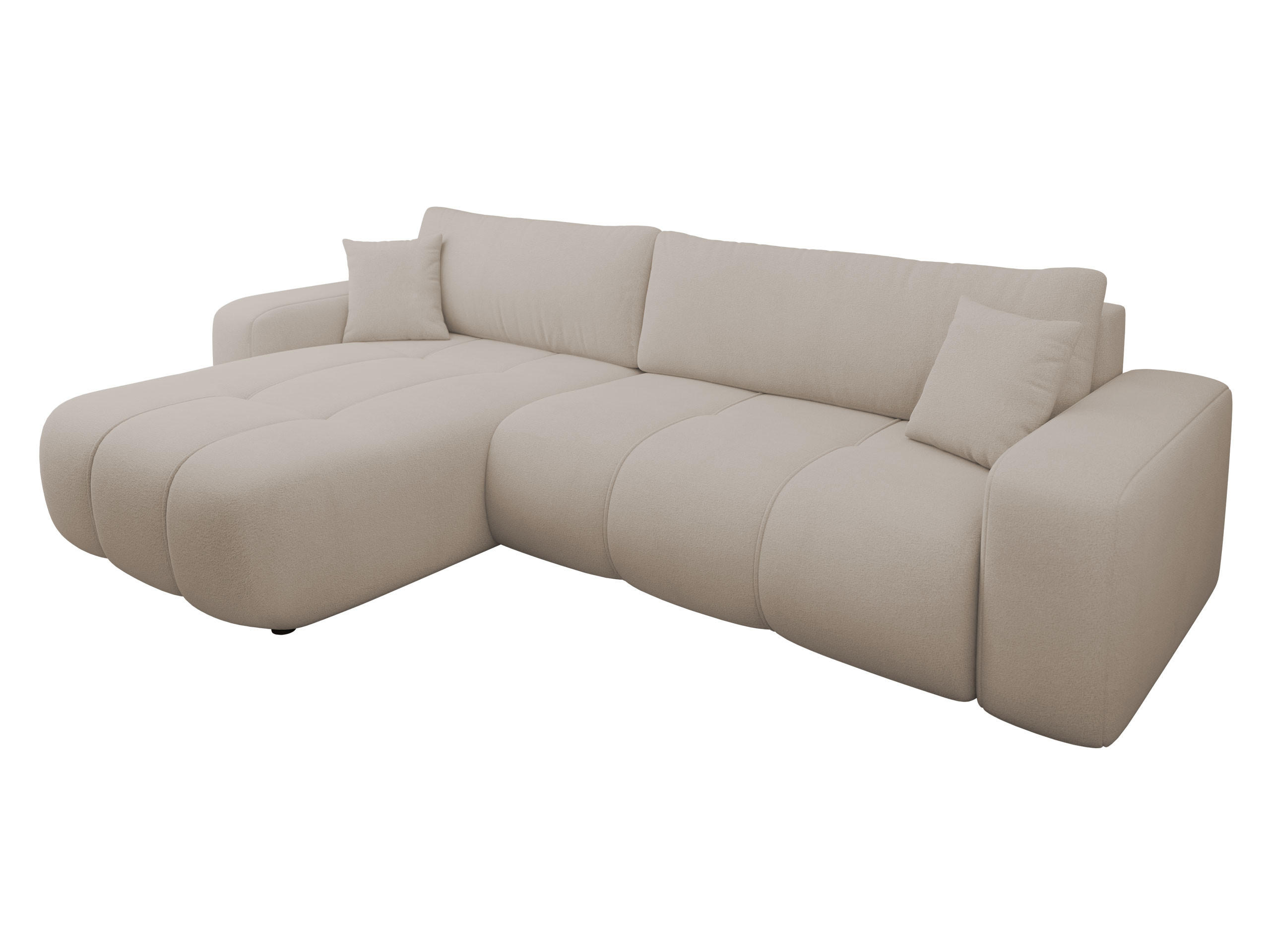 ECKSOFA Furyn Maxi - Beige/Schwarz, Holz/Kunststoff (274/145cm) - MIRJAN24