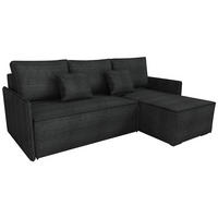 ECKSOFA Atlantic mit Schlaffunktion Schwarz Cord - Schwarz, Textil (238/141cm) - Bromarkt
