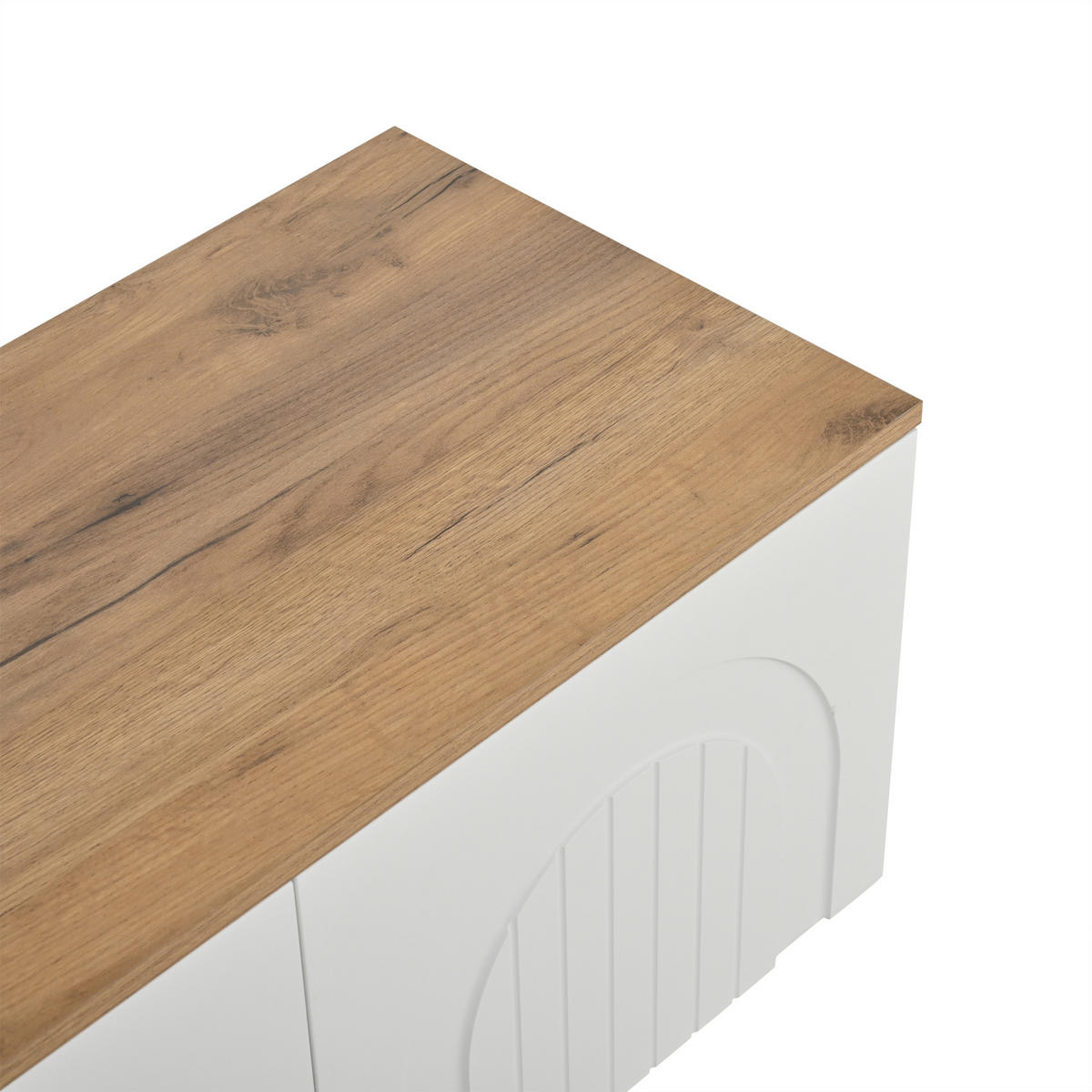 TV-LOWBOARD 180 cm in Weiß & Eiche-Optik - Weiß, Holzwerkstoff (180/45/40cm) - Urban Meuble